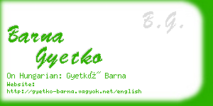 barna gyetko business card